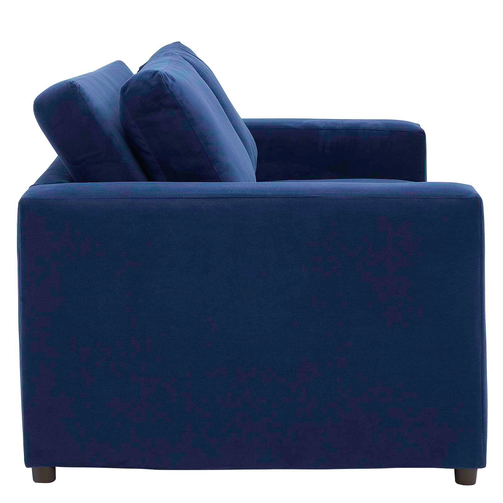 Modway Avendale Velvet – Made In The Usa With Bench Seat Cushion, Loveseat, Deep Navy
